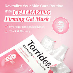 Torriden CELLMAZING mask with peptides, amino acids, and 10D hyaluronic acid for moisture.