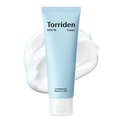 Torriden DIVE IN Cream texture closeup reveals light, non-sticky hydration.