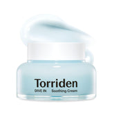 Torriden DIVE IN cream bottle on shelf for daily moisturization.