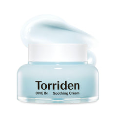 Torriden DIVE IN cream bottle on shelf for daily moisturization.