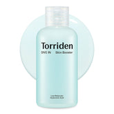 Torriden Dive In Skin Booster bottle shows hydration-ready packaging for dry skin.