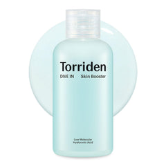 Torriden Dive In Skin Booster bottle shows hydration-ready packaging for dry skin.