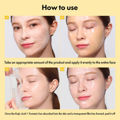 TOSOWOONG mask drying to a transparent film showing transformation for visible glass-skin glow benefit