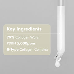 TOSOWOONG ingredient chart featuring PDRN and 8-type collagen benefits for firmness