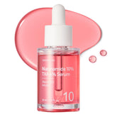 TOSOWOONG Niacinamide serum bottle pour promotes radiant, even-toned skin.