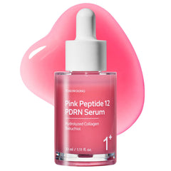 TOSOWOONG pink peptide 12 PDRN serum bottle closeup highlights radiant skin potential.