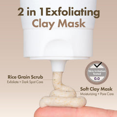 TOSOWOONG mask in use applied to cheek demonstrating easy spreadability and pore care
