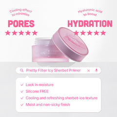 Touch in Sol Icy Sherbet Primer pump dispense — easy application and quick absorption.