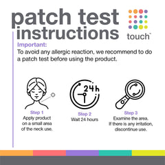 TOUCH product dispensing image demonstrates mess-free application and precise exfoliation.