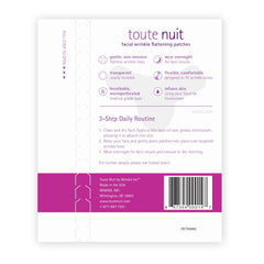 Toute Nuit Wrinkle Patches packaging back view highlights USA-made quality