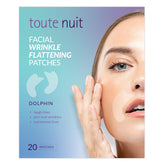 Toute Nuit Wrinkle Patches packaging showcases US-made dolphin design for targeted smoothing.