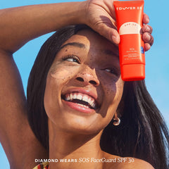Tower 28 SOS Faceguard texture-swirl highlights creamy, non-greasy finish