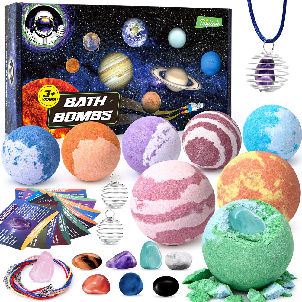 Toylink Galaxy Bath Bombs reveal a surprise inside during bath time for kids.