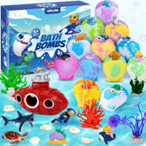 Toylink Ocean Bath Bombs with toy inside reveal a playful bath-time surprise.