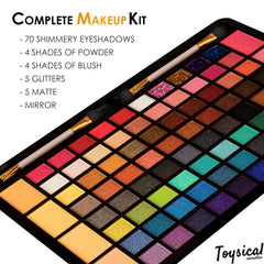 Toysical All In One Makeup Kit 88-color palette showcased for versatile day-to-night looks.