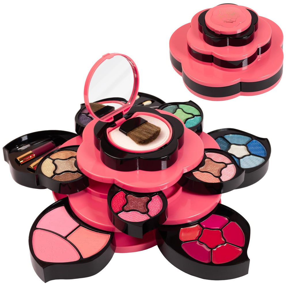 Toysical makeup kit teens flower-palette with expanding petals for 3-tier makeup reveal