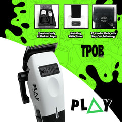 TPOB Play Barber six black guide combs included for versatile lengths.