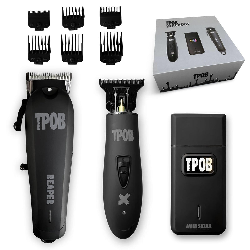 TPOB Slime 2 Black clipper front view for professional fades and sharp finishes