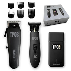 TPOB Slime 2 Black clipper front view for professional fades and sharp finishes