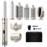 Tqcir 8-in-1 hot air styler shows drying action for fast morning styling.