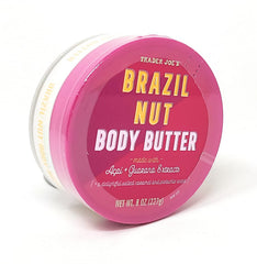 Trader Joe's Brazil Nut Body Butter jar close-up, creamy moisture for dry skin