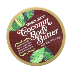 Trader Joe's Coconut Body Butter texture-swirl demonstrates creamy, easy-to-smooth consistency