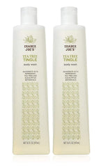 Trader Joe's Tea Tree Tingle body wash bottle with minty scent for daily cleanse