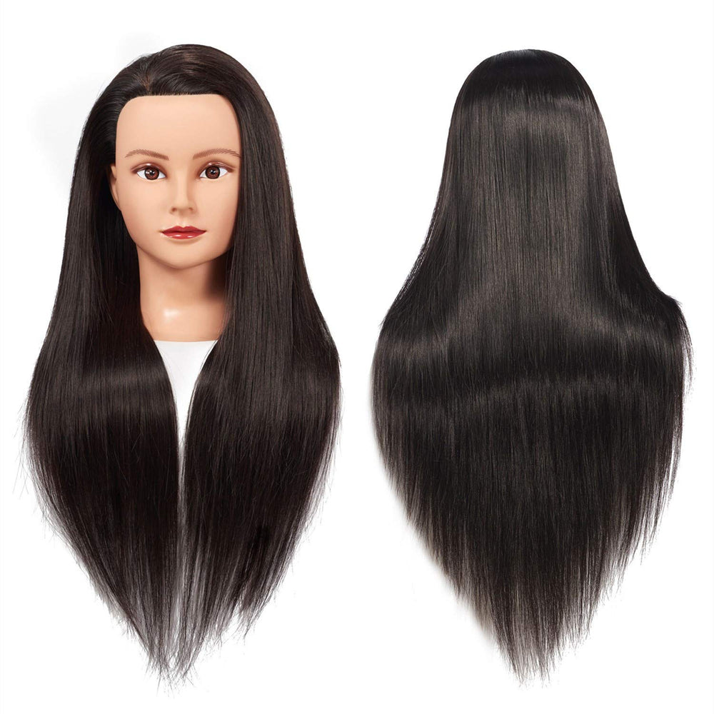 Training Head 26-28 inch mannequin head with long synthetic hair for practice.