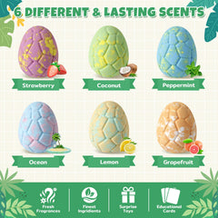 Dinosaur toy reveals as the egg melts in water.