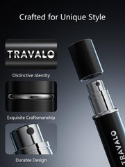 Travalo HD nozzle delivers fine mist for salon-like application.