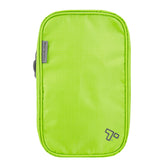 Travelon compact hanging toiletry kit closed shows organized pockets for quick packing.