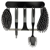 Trazon scrub brush set 6 pcs with versatile brushes for bathroom tiles and grout cleanup.