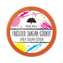 Tree Hut Frosted Sugar Cookie scrub close-up texture highlights sugar crystals for polish.