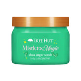 Tree Hut Mistletoe Magic Scrub tub closeup showcases creamy texture for radiant skin prep
