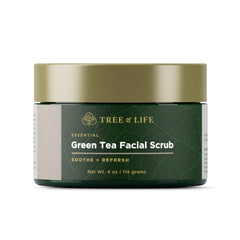 Tree of Life Beauty exfoliating scrub bottle highlighting antioxidant formula for refreshed skin.
