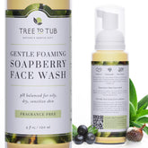 Tree to Tub Sensitive Skin Face Wash bottle shows fragrance-free cleansing for dry skin