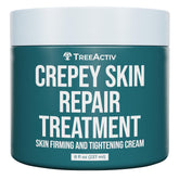 TreeActiv Crepey Skin Repair Cream bottle showing 8 oz size for deep hydration of dry skin