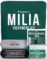 TreeActiv Milia Spot Cream bottle offering gentle overnight treatment for milia-prone skin.