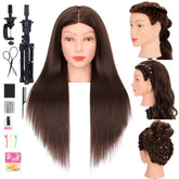 Treosida mannequin head close-up shows 80% real hair texture for authentic braiding practice.