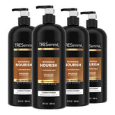 TRESemmé Botanique Nourish Conditioner bottle closeup showing hydration for silky hair.