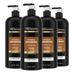 TRESemmé Botanique Nourish Conditioner bottle closeup showing hydration for silky hair.
