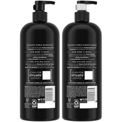 TRESemmé Bouncy Curls conditioner bottle pour enhances definition and moisture for curls.