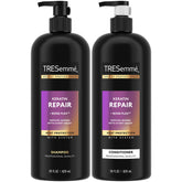 TRESemmé Keratin Repair shampoo bottle showing frizz-control potential for daily styling.