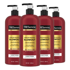TRESemmé Keratin Smooth Conditioner bottle closeup delivers frizz control