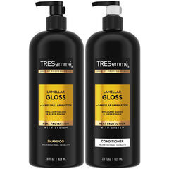 TRESemmé Lamellar Gloss shampoo bottle with salon-ready sleek shine
