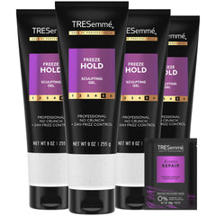 TRESemmé Mega Control hair gel bottle showing 24-hour frizz control benefit