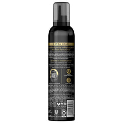 TRESemmé shaping mousse on damp hair demonstrates easy styling with lasting moisture.