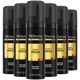 TRESemmé Shaping Mousse travel-pack bottle shows portable frizz control.