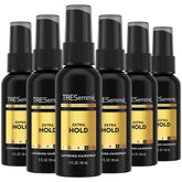 TRESemmé Travel Hairspray extra hold bottle showing defined, long-lasting style on the go.