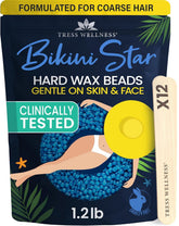 Tress Wellness bikini wax beads 1.2lb ready for at-home bikini hair removal, smooth results.